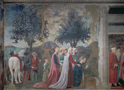 Odkrycie drewna prawdziwego krzyża, z cyklu Legenda o prawdziwym krzyżu, ukończony w 1464 r. (detal z 58294) autorstwa Piero della Francesca