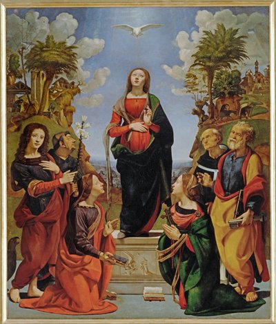 Incarnazione - Wniebowzięcie Najświętszej Maryi Panny (obraz na drewnie) autorstwa Piero di Cosimo