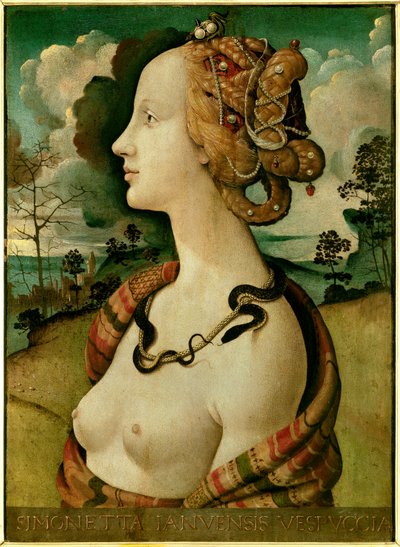 Portret kobiety powiedział o Simonetcie Vespucci autorstwa Piero di Cosimo