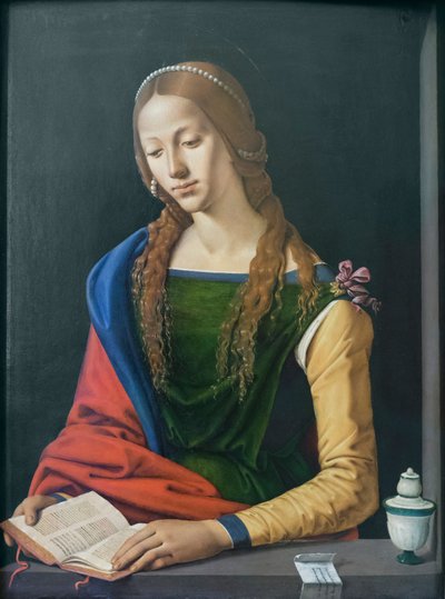 Czytanie św. Marii Magdaleny, koniec XV wieku (olej na desce) autorstwa Piero di Cosimo