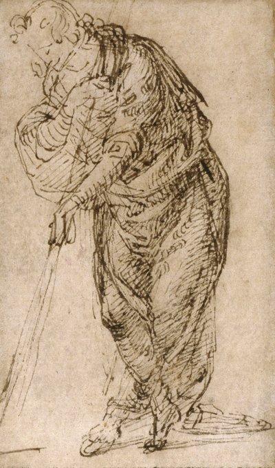 Postać stojąca oparta na lasce, ok. 1510 autorstwa Piero di Cosimo