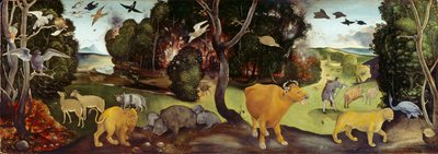 Pożar lasu, ok. 1505 autorstwa Piero di Cosimo