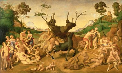 Nieszczęścia Silenusa, ok. 1500 (olej na desce) autorstwa Piero di Cosimo