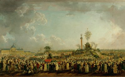 Uroczystość Najwyższego Pszczelarstwa na Polach Marsowych w Paryżu 20 kwietnia, rok 11 ... (olej na płótnie) autorstwa Pierre-Antoine (attr. to) Demachy