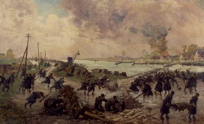 Wojska belgijskie w walce nad Yser, październik 1914, I wojna światowa, Belgia, XX w. autorstwa Pierre Ernest and Neymark Gustave Ballue