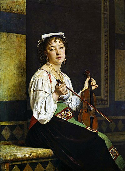 Włoski muzyk autorstwa Pierre Paul Lêon Glaize