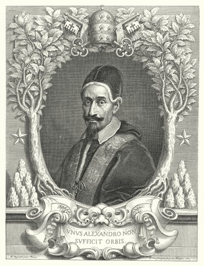 Papież Aleksander VII (grafika) autorstwa Pierre (after) Mignard