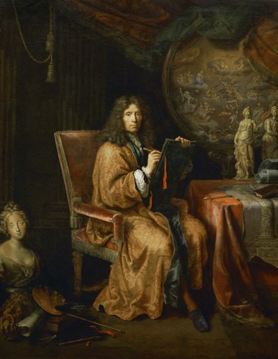 Portret artysty - Autoportret ... autorstwa Pierre (follower of) Mignard