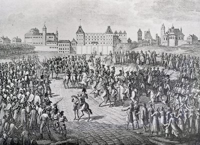 Triumfalny wjazd Francuzów do Warszawy, 28 listopada 1806 r. autorstwa Pierre Adrien Le Beau