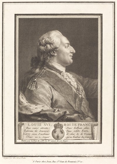 Ludwik XVI, król Francji autorstwa Pierre Adrien Le Beau after Benedict Alphonse Nicolet