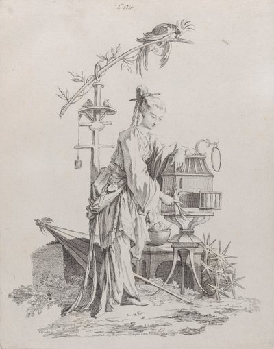 Powietrze, z Czterech elementów, 1738-49. autorstwa Pierre Alexandre Aveline