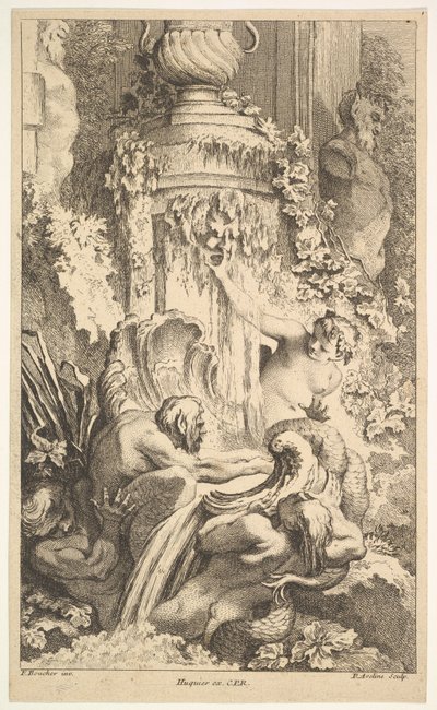 Najady, Trytony i Łaźnia Priap, 1736. autorstwa Pierre Alexandre Aveline