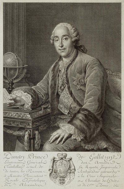 Portret księcia Dmitrija Michajłowicza Golicyna 1721-1793, 1762 autorstwa Pierre Alexandre Tardieu