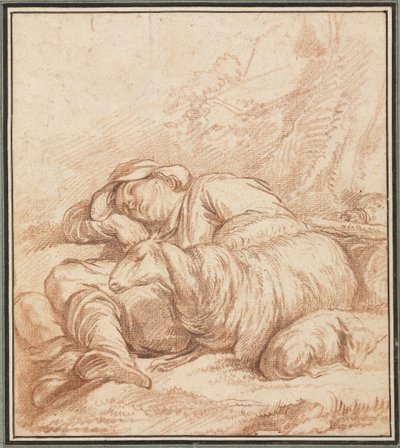 Śpiący pasterz, XVIII-XIX wieku. autorstwa Pierre Alexandre Wille
