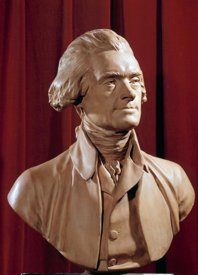 Popiersie Thomasa Jeffersona (1742-1826) Prezydenta Stanów Zjednoczonych Rzeźba Pierre