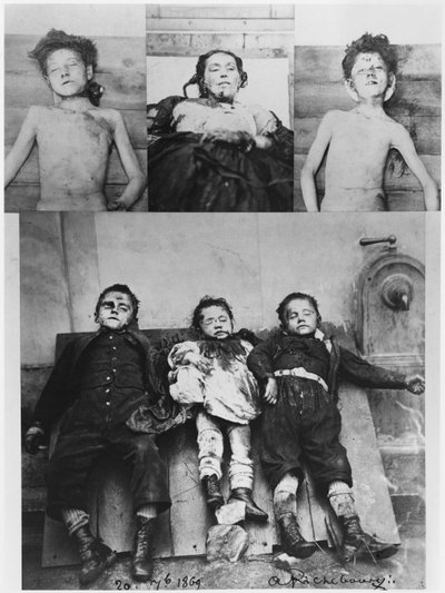 Sprawa Troppmanna, rodzina Kinck zamordowana przez Jean-Baptiste Troppmanna, 1869 autorstwa Pierre Ambroise Richebourg