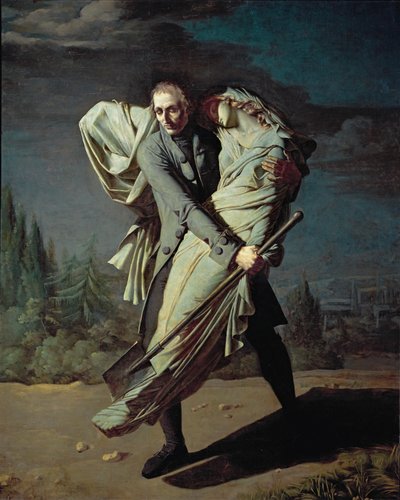 Młody i jego córka ... (olej na płótnie) autorstwa Pierre Antoine Augustin Vafflard