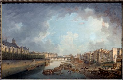 Łuk, most Tournelle i Quai Saint Bernard widziane z dieu hotelu. Widok na Paryż. Obraz Pierre