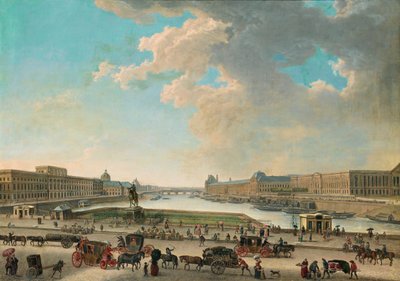 Widok na Paryż z Place Dauphine, w latach 1750-1775. autorstwa Pierre Antoine Demachy