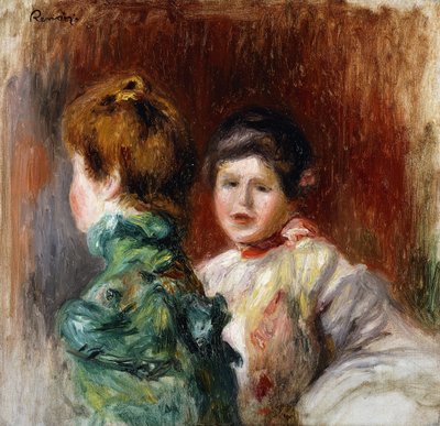 Szkic głów dwóch kobiet; Szkic, Dwie głowy kobiet, 1895 autorstwa Pierre Auguste Renoir