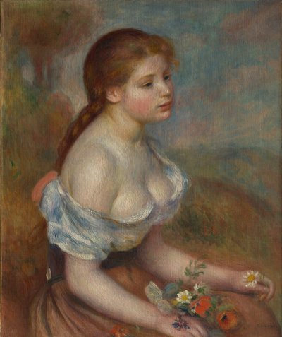 Młoda dziewczyna ze stokrotkami, 1889. autorstwa Pierre Auguste Renoir