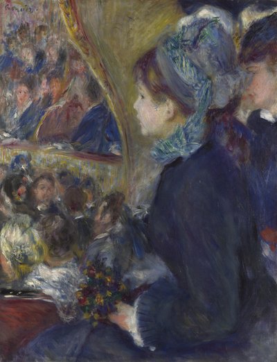 W teatrze Pierwsze wyjście, 1876-1877 autorstwa Pierre Auguste Renoir