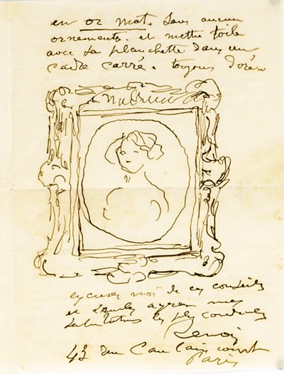 List z autografem podpisany do dr. Fritza Thurneyssena, Paryż i Les Collettes, 24 czerwca 1908 r. autorstwa Pierre Auguste Renoir