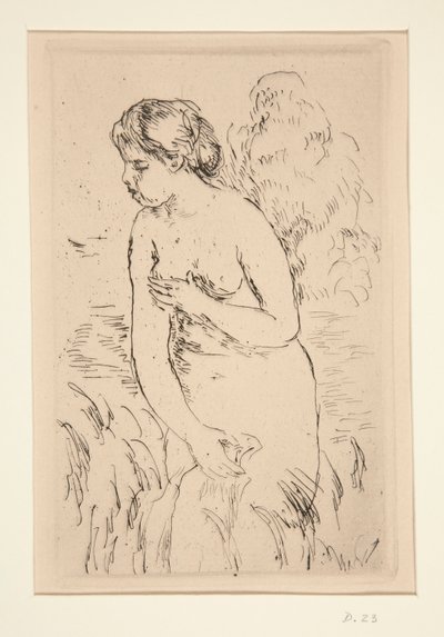 Debiut Baigneuse, ? mi-jambes (Kąpiący się na stojąco, aż do kolan) autorstwa Pierre Auguste Renoir