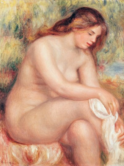 Kąpiąca się sama susząca, ok. 1910 autorstwa Pierre Auguste Renoir