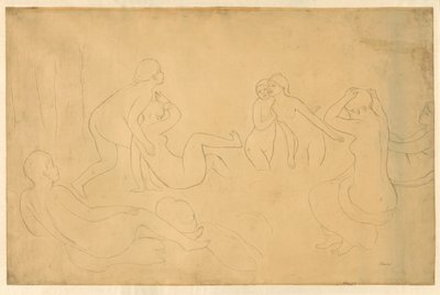 Kąpiący się w lesie autorstwa Pierre Auguste Renoir