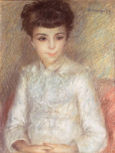 Portret młodej dziewczyny o brązowych włosach autorstwa Pierre Auguste Renoir