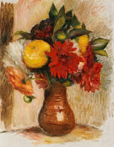 Bukiet kwiatów w kamiennym dzbanku autorstwa Pierre Auguste Renoir