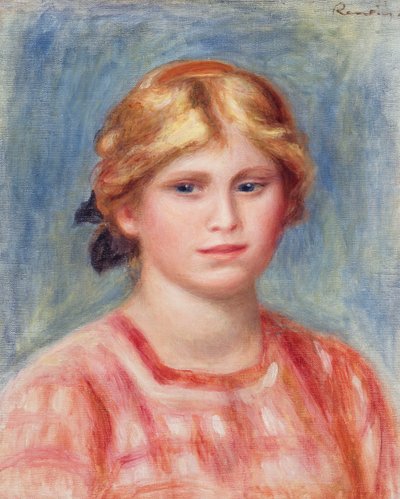 Popiersie kobiety w różowej bluzce, 1905 autorstwa Pierre Auguste Renoir