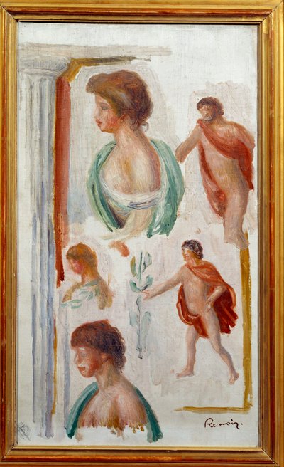 Postacie z antycznej tragedii akwarela Pierre Auguste Renoir autorstwa Pierre Auguste Renoir