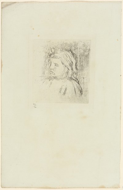 Claude Renoir skręcił o trzy czwarte w lewo autorstwa Pierre Auguste Renoir