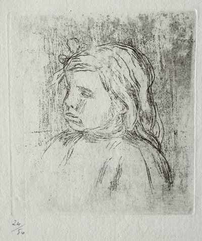Claude Renoir, trzy czwarte w lewo autorstwa Pierre Auguste Renoir