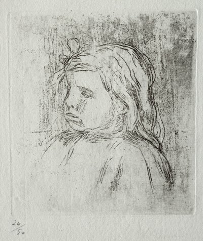 Claude Renoir, trzy czwarte w lewo, 1908. autorstwa Pierre Auguste Renoir