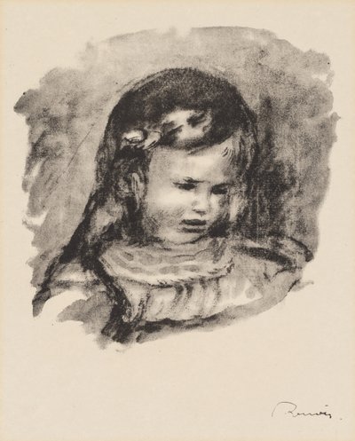 Claude Renoir, głowa opuszczona autorstwa Pierre Auguste Renoir