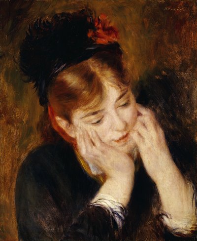 Kontemplacja, 1877 autorstwa Pierre Auguste Renoir