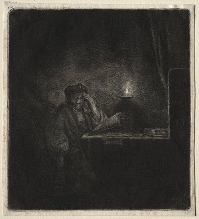 Kopia ucznia przy stole przy świecach autorstwa Pierre Auguste Renoir