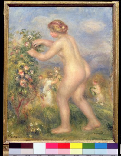 Kobiece nagie zbieranie kwiatów autorstwa Pierre Auguste Renoir
