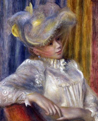 „Kobieta w kapeluszu” Obraz Pierre Auguste Renoir (1841-1919) 1891 Wymiary 56x46,5 cm Narodowe Muzeum Sztuki Zachodniej, Tokio autorstwa Pierre Auguste Renoir