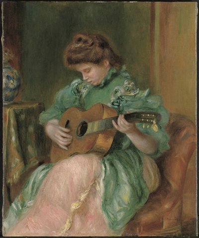 Kobieta z gitarą, ok. 1896-1897 (olej na płótnie) autorstwa Pierre Auguste Renoir