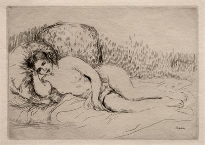 Leżąca naga kobieta. autorstwa Pierre Auguste Renoir