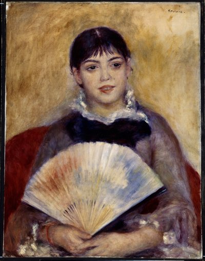 Dziewczyna z wachlarzem (Alphonsine Fournaise). Obraz Pierre Auguste Renoir (1841-1919) autorstwa Pierre Auguste Renoir