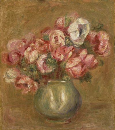 Kwiaty w zielonym wazonie, 1906 autorstwa Pierre Auguste Renoir