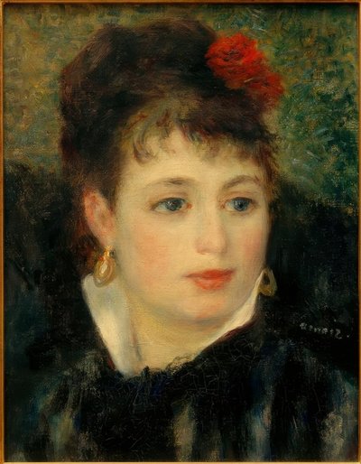 Kobieta z różą autorstwa Pierre Auguste Renoir