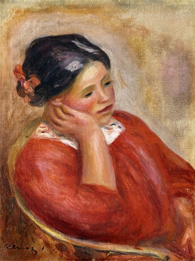 Gabrielle pochylony; Gabrielle Acoudee, autorstwa Pierre Auguste Renoir