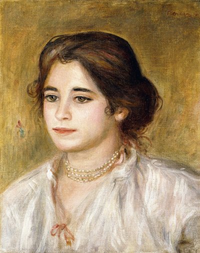 Gabriela przy naszyjniku, 1906 autorstwa Pierre Auguste Renoir
