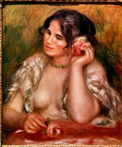 Gabrielle ma różę (olej na płótnie) autorstwa Pierre Auguste Renoir